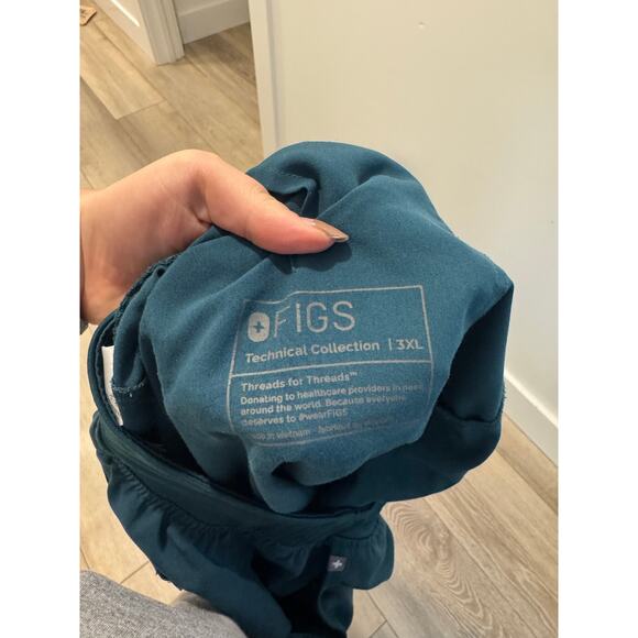 Figs Women's High Waisted Zamora  3XL Jogger Pants Teal - Picture 3 of 5